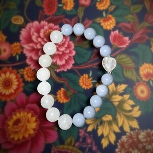 10mm Angelite with Jade Bracelet 😇